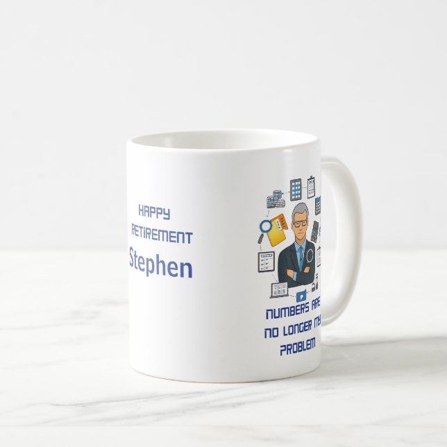 Pensionerad revisör-mugg – rolig pensionspresent  kaffemugg (Framsida höger)