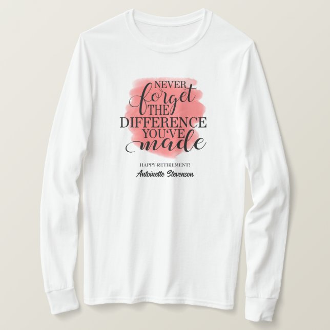 Pensionerad Rosa T Shirt (Design framsida)