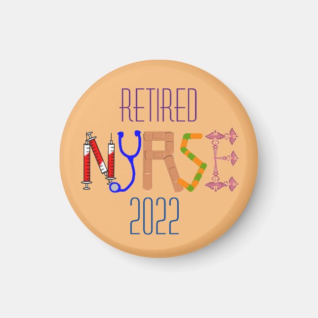 Pensionerad sjuksköterska 2022 Ceramic Magnet (Framsidan)