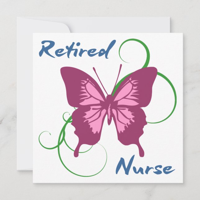 Pensionerad sjuksköterska (Butterfly) Kort (Framsida)