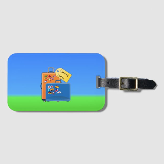 Pensionerad sjuksköterska, packad och Redo att gå Bagagebricka (Framsida horisontal)