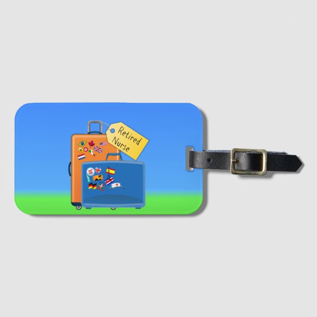 Pensionerad sjuksköterska, packad och Redo att gå Bagagebricka (Framsida horisontal)