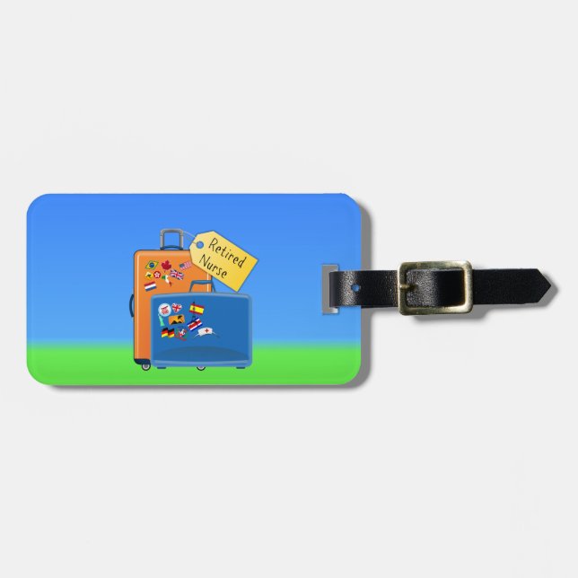 Pensionerad sjuksköterska, packad och Redo att gå Bagagebricka (Horisontell Framsida)