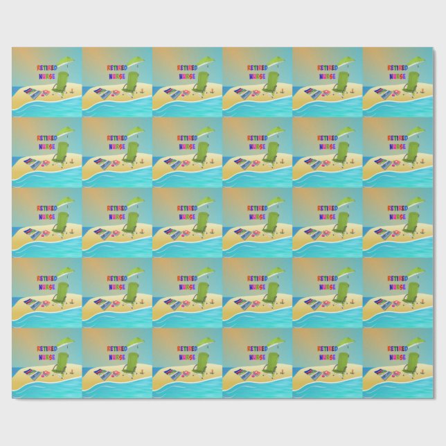 Pensionerad sjuksköterska, Roligt i Sol Presentpapper (Platt)