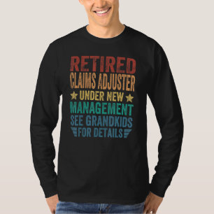 Pensionerad skadejusterare under ny ledning för t shirt