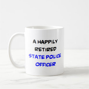 pensionerad statlig polis kaffemugg