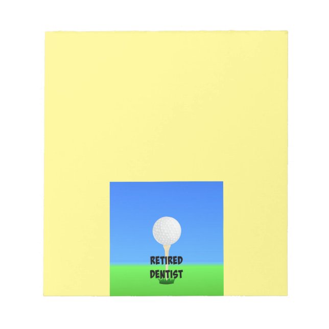 Pensionerad tandläkare - Golf Boll på Tee Anteckningsblock (Framsida)