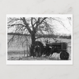Pensionerad traktor vykort