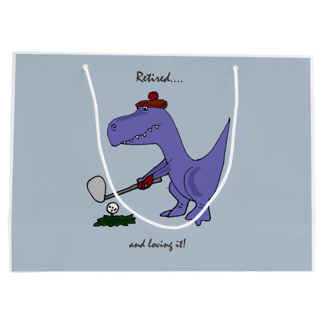 Pensionerad Trex Dinosaur som leker Golf (Baksidan)