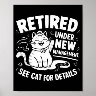 Pensionerad Under Ny Ledning - Roligt Katträtt Poster