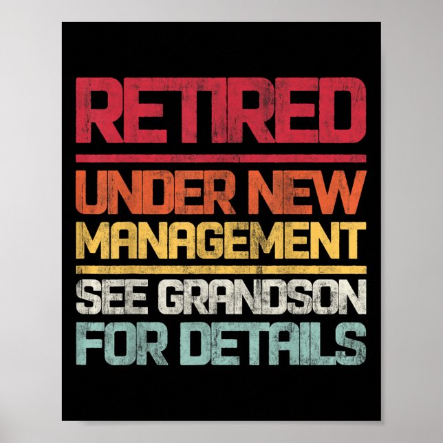 Pensionerad under ny ledning Se sonson för detalje Poster (Framsidan)