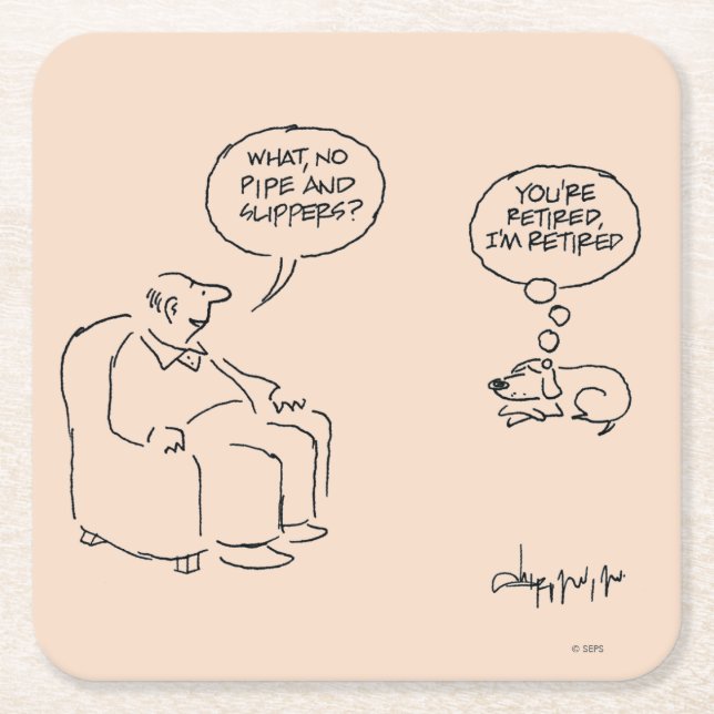 Pensionerad Underlägg Papper Kvadrat (Framsidan)