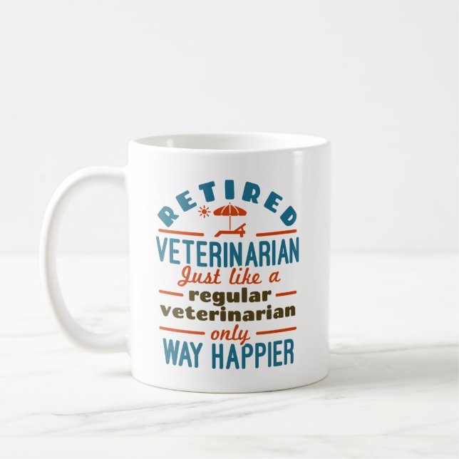 Pensionerad veterinär Pension Happier Kaffemugg (Vänster)