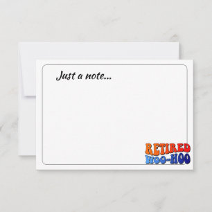 Pensionerad Woo Hoo Vintage Groovy Text Bara en No Anteckningskort