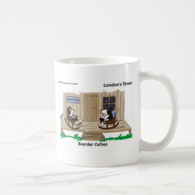 Pensionerade Border Collies Roliga Originella Teck Kaffemugg (Höger)