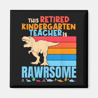 Pensionerade Förskollärare Är Fantastiska Dinosaur Magnet
