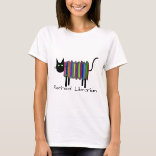 Pensionerade gåvor för bibliotekariebokkatt t-shirt