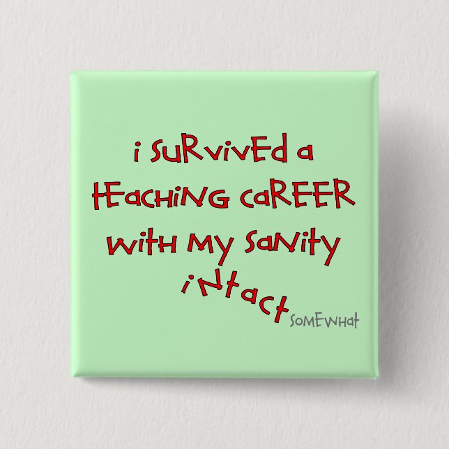 Pensionerade läraregåvor, uppsluppet ord knapp (Framsida)