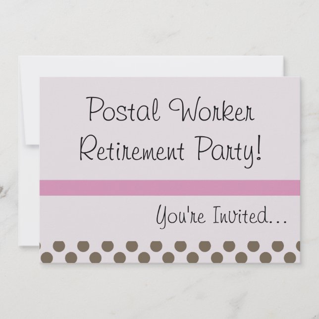 Pensionerade post- arbetarpartyinbjudningar USPS Inbjudningar (Framsida)