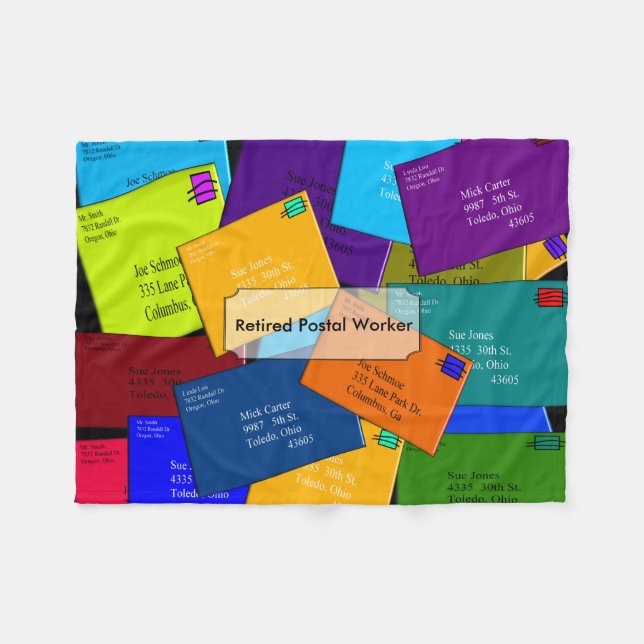 Pensionerade post- brev för arbetarullfilt fleecefilt (Framsidan (Horisontell))