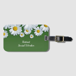 Pensionerade Social Worker, blommor Bagagebricka