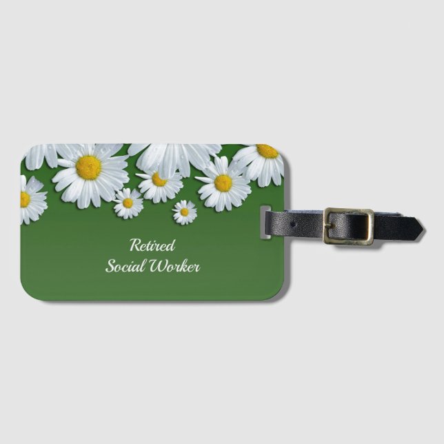 Pensionerade Social Worker, blommor Bagagebricka (Framsida horisontal)