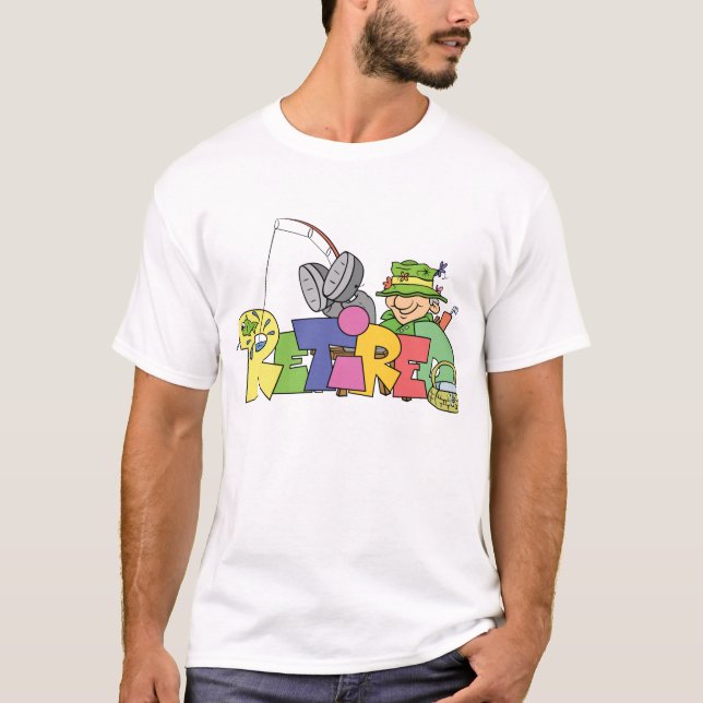 Pensionerat borta fiske t-shirt (Framsida)
