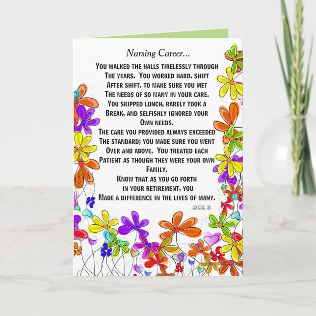 Pensionerat kort för sjuksköterskadikthälsning #18 (Framsida)