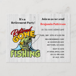 Pensionerat och Borta fiske i Pension Party Inbjudan Vykort