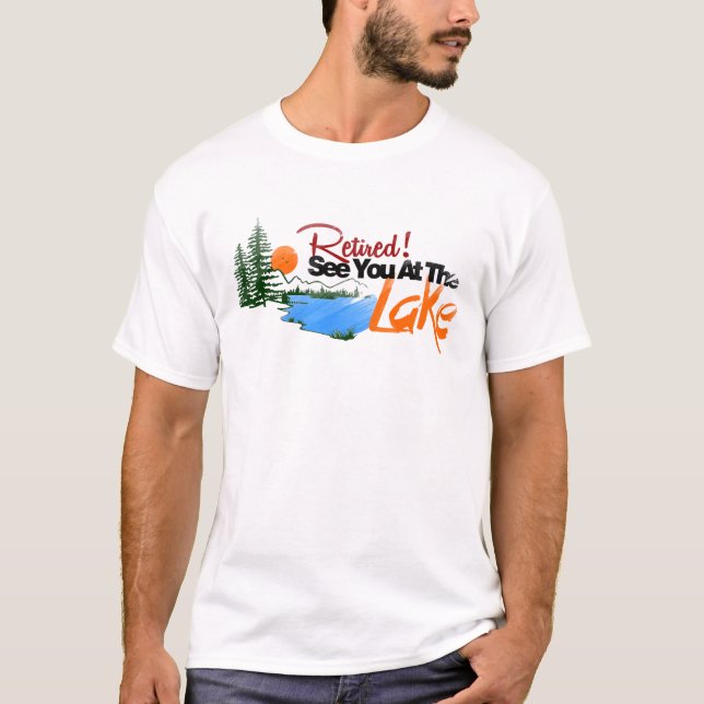 Pensionerat se dig på sjön tee shirt (Framsida)