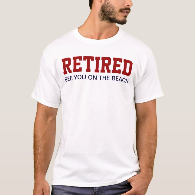 PENSIONERAT se dig på stranden Tee Shirt (Framsida)
