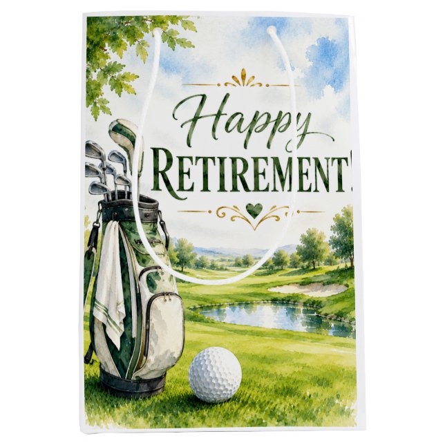 Pensionering inom golf med golfboll på grön (Framsidan)