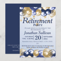 Pensionering Navy Gold Ballonger Party