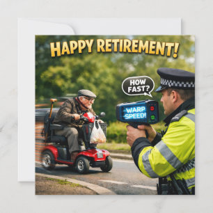 Pensionering rolig mobilitet scooter polisjakt bil kort