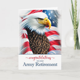 Pensioneringsgratulationer Örn och amerikansk flag Kort
