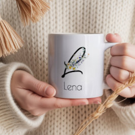 Pensiongåva arbetsgivare monogram akvarell jumbo mugg