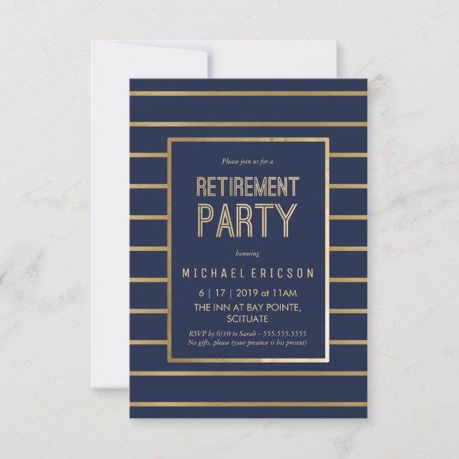 Pensionpartyinbjudan - skräddarsy, flott inbjudningar (Framsida)