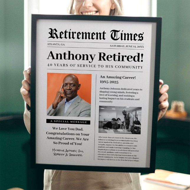 Pensions Tidning Affisch för inramad gåva (Skapare uppladdad)