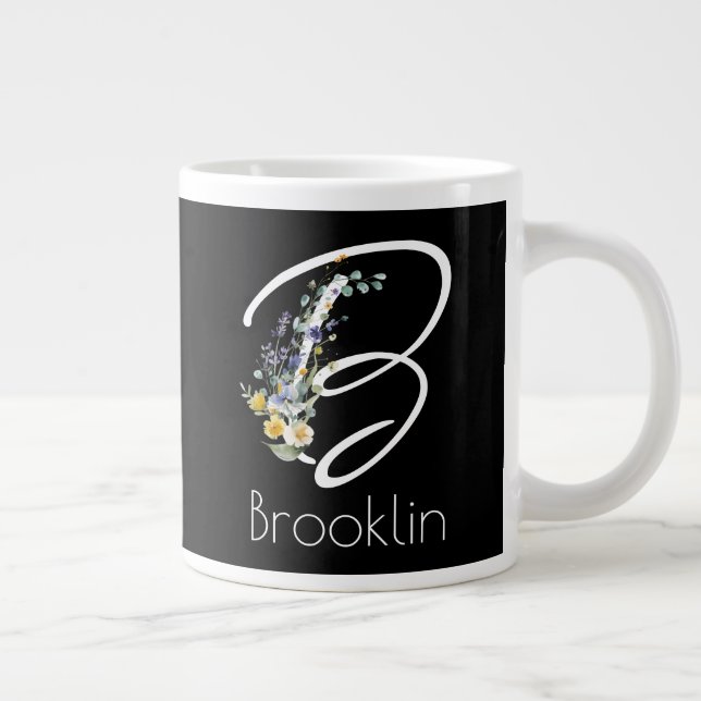 Pensionsgåva arbetsgivare  Monogram vildblomma Jumbo Mugg (Höger)