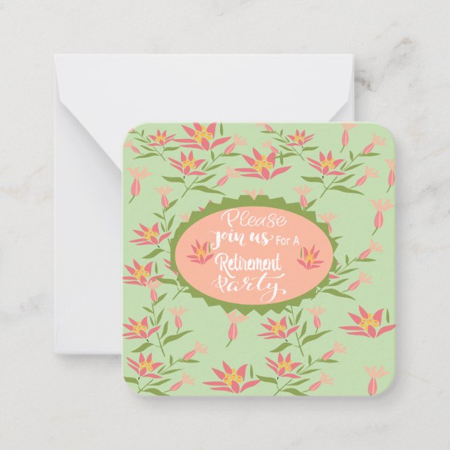 Pensionsinbjudan  anteckningskort (Framsida)