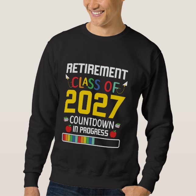 Pensionsklass 2027 Nedräkning Pågår Lång Ärmad Tröja (Framsida)