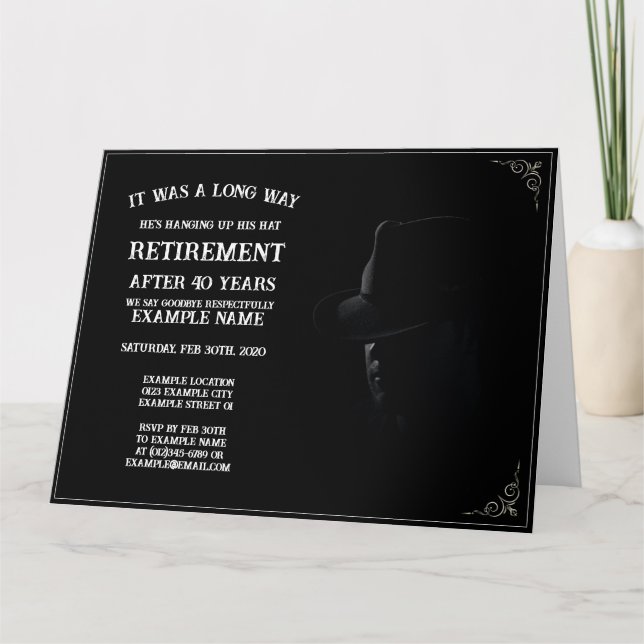 Pensionsmeddelande med Cowboy i halvskugga Kort (Framsida)