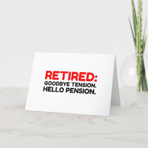Pensionspension för pensionerad Hej Helgkort