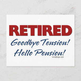 Pensionspension för pensionerad Hej Vykort
