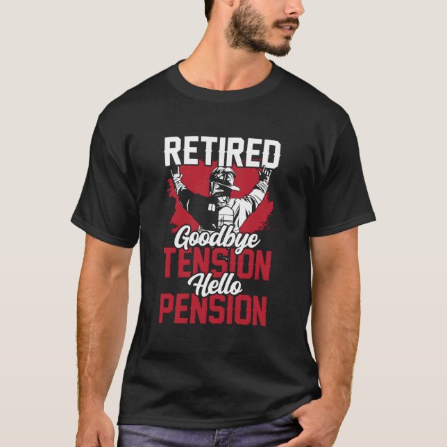 Pensionspension Hej Retiree Fire T Shirt (Framsida)