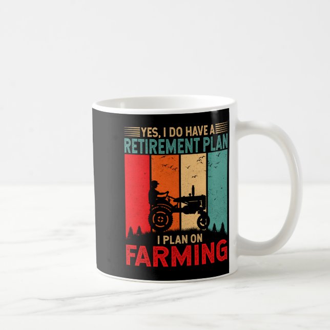 Pensionsplan Jag planerar på odling rolig bonde  Kaffemugg (Höger)