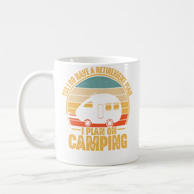Pensionsplan På Camping Rv Husbil Resenär Kul Kaffemugg (Vänster)