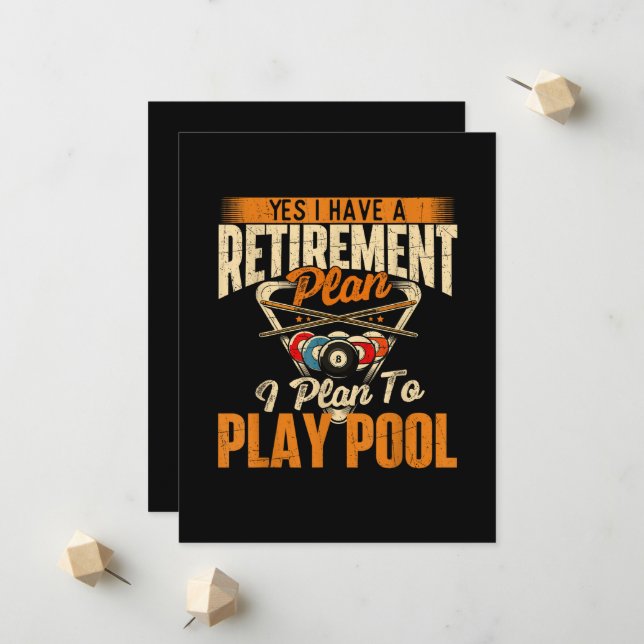 Pensionsplan Spela Pool - Biljardspelare Sporter Meddelande (Fram/Back In Situ)