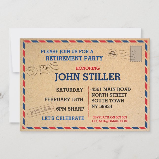 Pensionvykortet postar postar inbjudaninbjudan inbjudningar (Framsida)