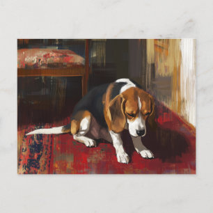 Pensive Beagle Vykort